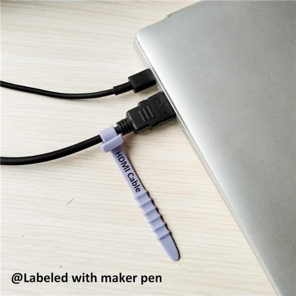 Silicone Zip Ties, Reusable Zip Ties, 20pcs Rubber Cable Ties Straps for Wire - Picture 4 of 6